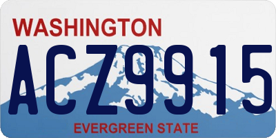 WA license plate ACZ9915