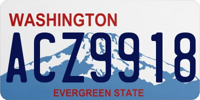 WA license plate ACZ9918