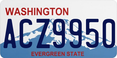 WA license plate ACZ9950