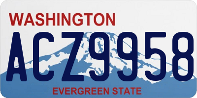 WA license plate ACZ9958