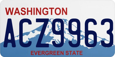 WA license plate ACZ9963