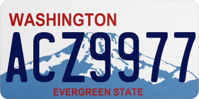 WA license plate ACZ9977