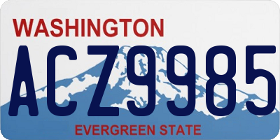 WA license plate ACZ9985