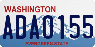 WA license plate ADA0155