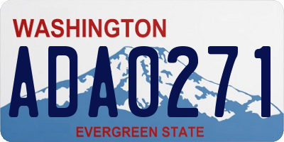WA license plate ADA0271