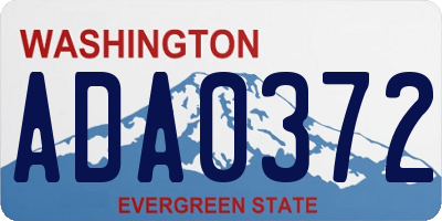 WA license plate ADA0372