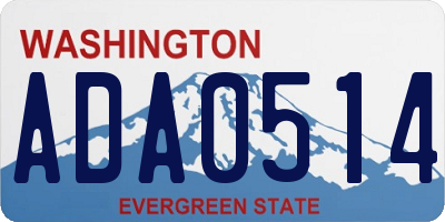 WA license plate ADA0514