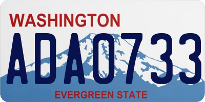 WA license plate ADA0733