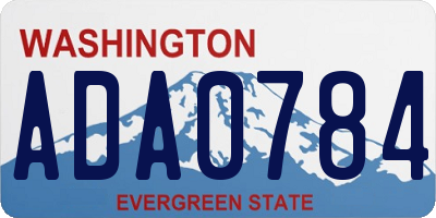 WA license plate ADA0784