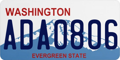 WA license plate ADA0806