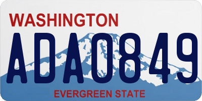 WA license plate ADA0849