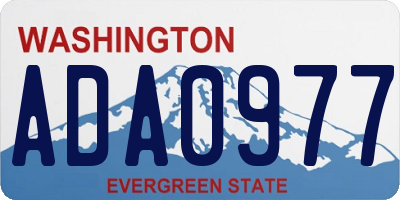 WA license plate ADA0977