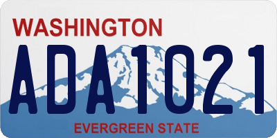 WA license plate ADA1021