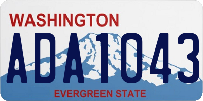 WA license plate ADA1043
