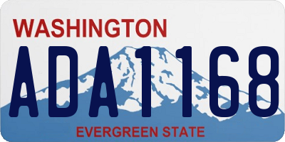 WA license plate ADA1168