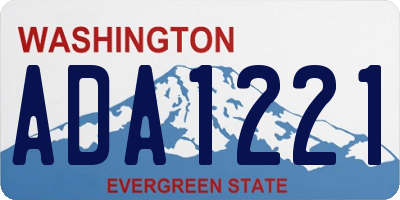 WA license plate ADA1221