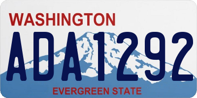 WA license plate ADA1292