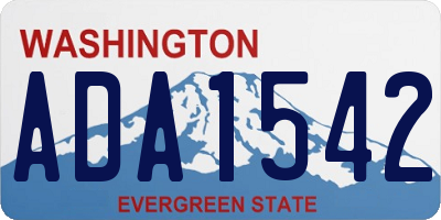 WA license plate ADA1542
