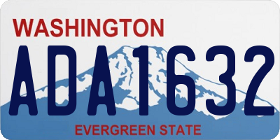 WA license plate ADA1632