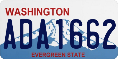 WA license plate ADA1662