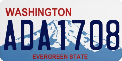 WA license plate ADA1708