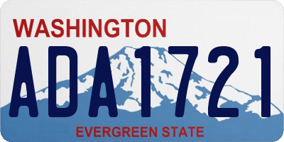 WA license plate ADA1721