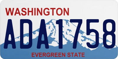 WA license plate ADA1758
