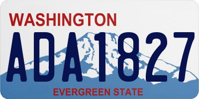 WA license plate ADA1827