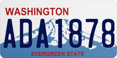 WA license plate ADA1878