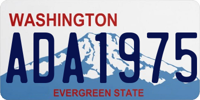 WA license plate ADA1975