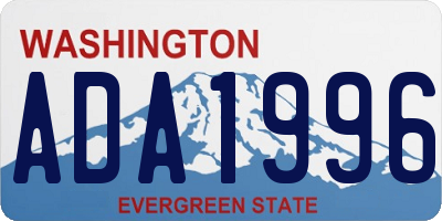 WA license plate ADA1996