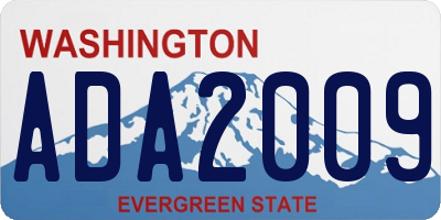 WA license plate ADA2009