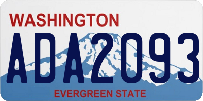 WA license plate ADA2093