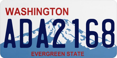 WA license plate ADA2168