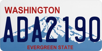 WA license plate ADA2190