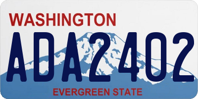 WA license plate ADA2402