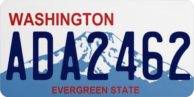 WA license plate ADA2462