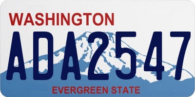 WA license plate ADA2547