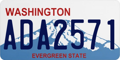 WA license plate ADA2571