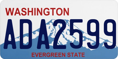 WA license plate ADA2599