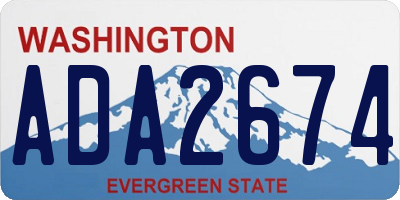 WA license plate ADA2674