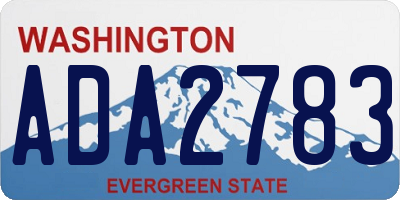 WA license plate ADA2783