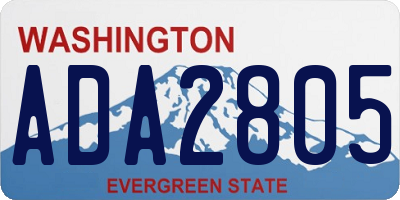WA license plate ADA2805
