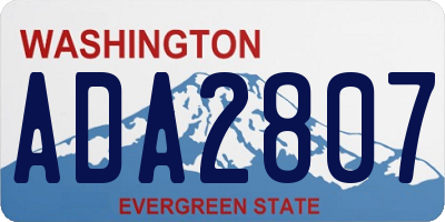 WA license plate ADA2807