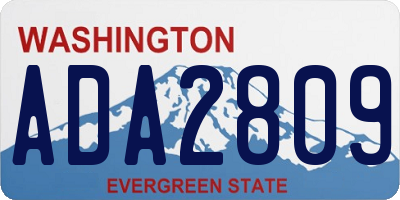 WA license plate ADA2809