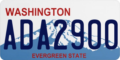 WA license plate ADA2900