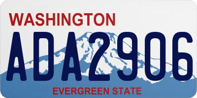 WA license plate ADA2906
