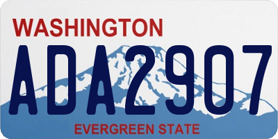 WA license plate ADA2907