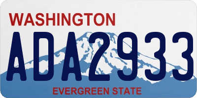 WA license plate ADA2933