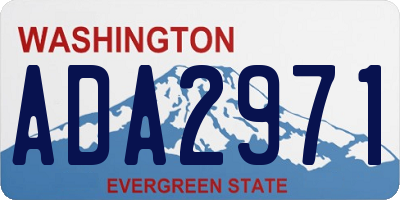 WA license plate ADA2971